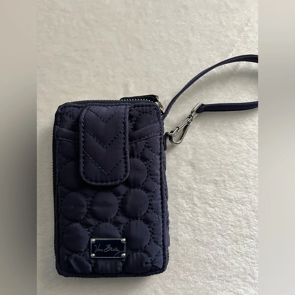 Vera Bradley Quilted Navy Blue Wristlet, NWOT